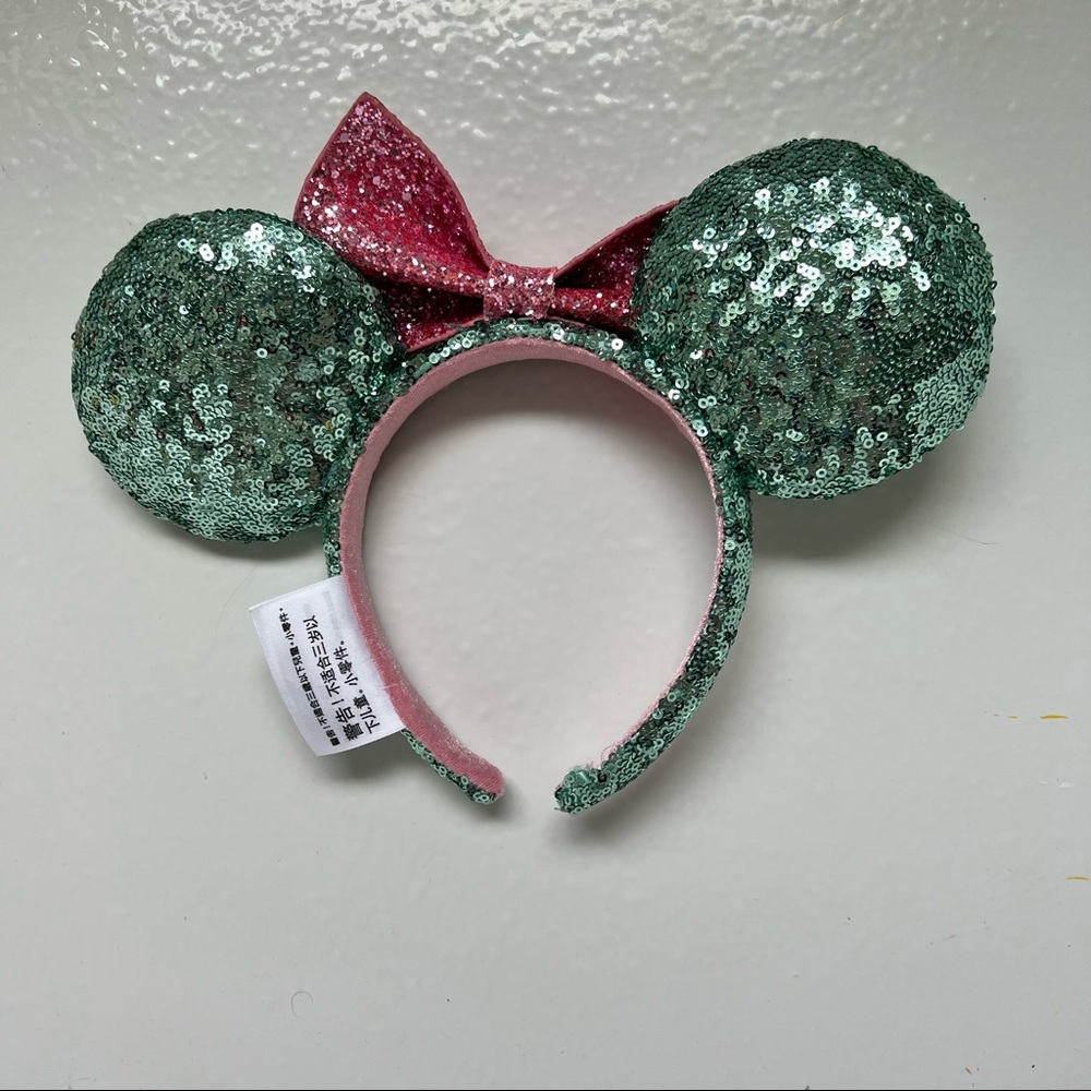 Disney Parks Pink and Green Sugar Rush Minnie Ears Headband - Picture 2 of 3